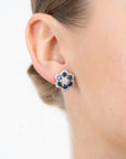 Gorgeous Flower Natural Sapphire Studs