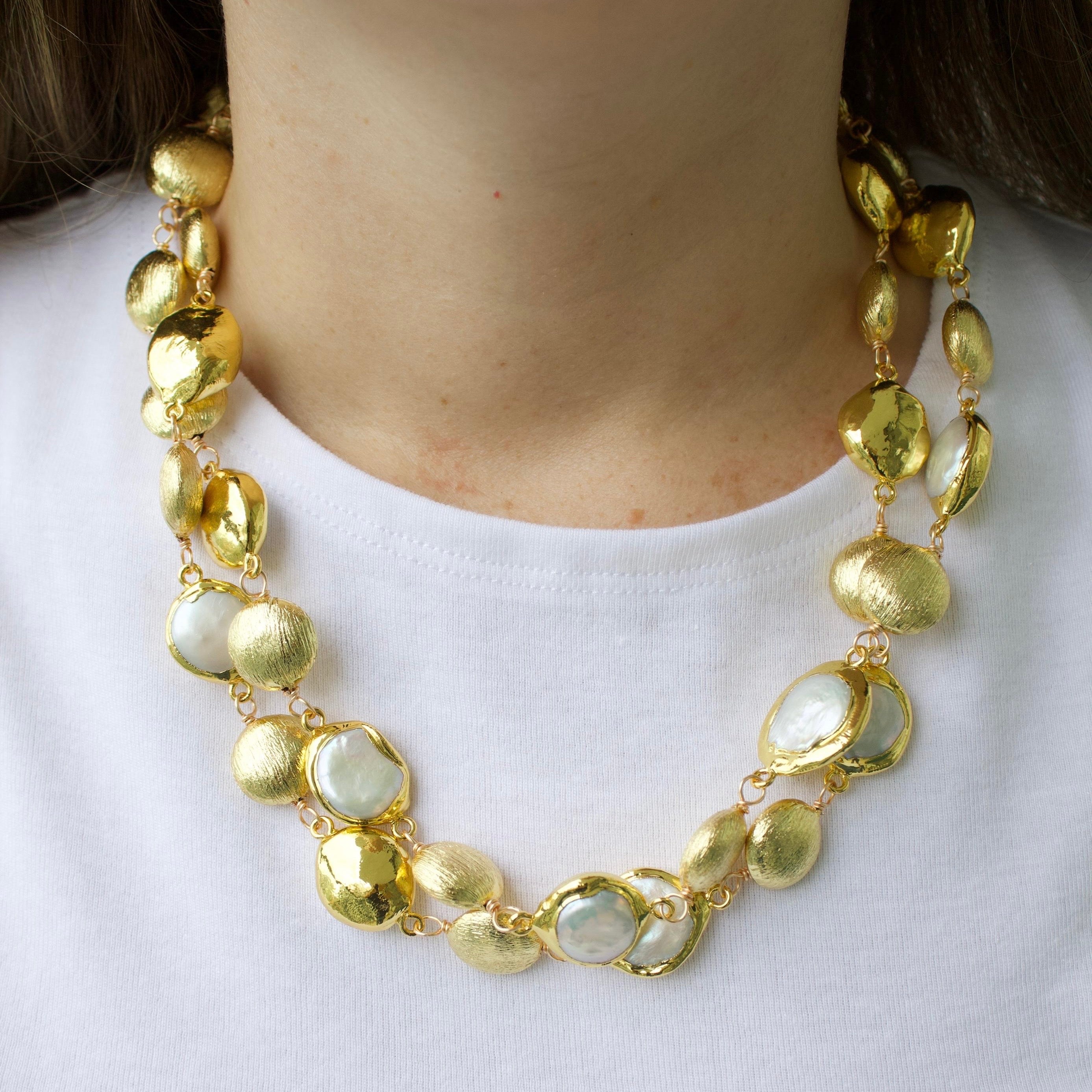 One of a Kind Coin Pearl Necklace