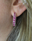 Thick Natural Ruby Hoops