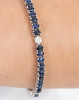 Natural Blue Sapphire Pave Tennis