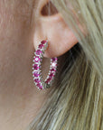 Thick Natural Ruby Hoops