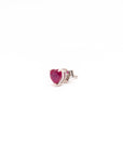 Natural Ruby Heart Studs