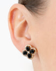 Blooming Flowers Natural Stones Stud