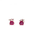 Natural Ruby Heart Studs