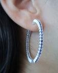 Skinny Natural Sapphire Hoops