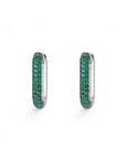 Squared Oval Hoops - Green/Silver