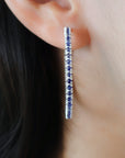 Skinny Natural Sapphire Hoops