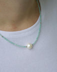 Mint and Marshmallow Pearl Necklace