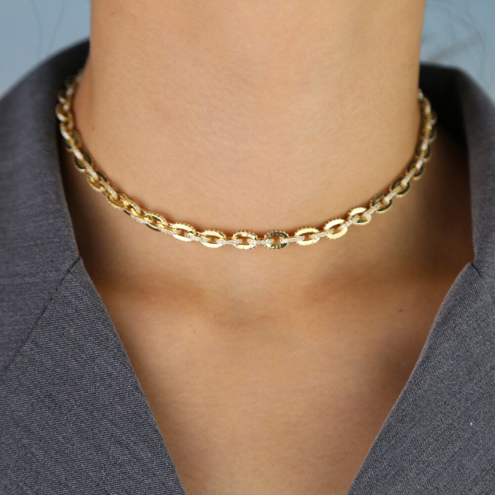 Glamour Pave Link Necklace
