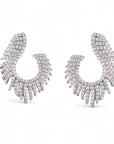 Frosted Feathers Earrings - Platinum