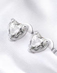 Moissanite Heart Studs