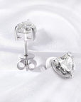 Moissanite Heart Studs