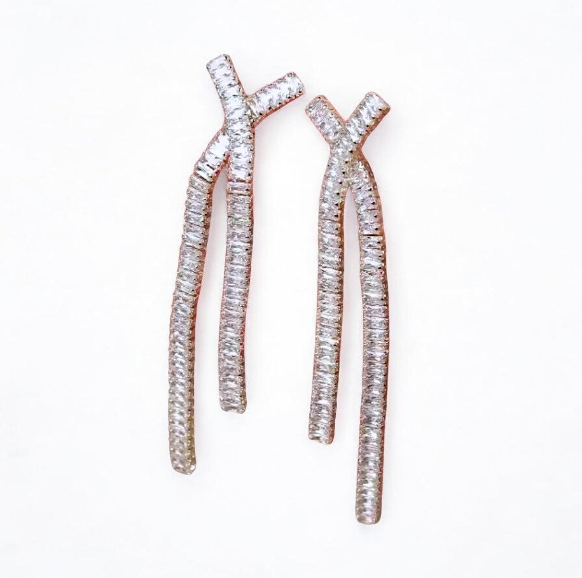 Baguette Crossover Earrings