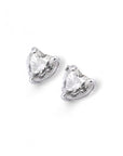 Moissanite Heart Studs