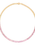 Cool Shape Pink Tennis Necklace