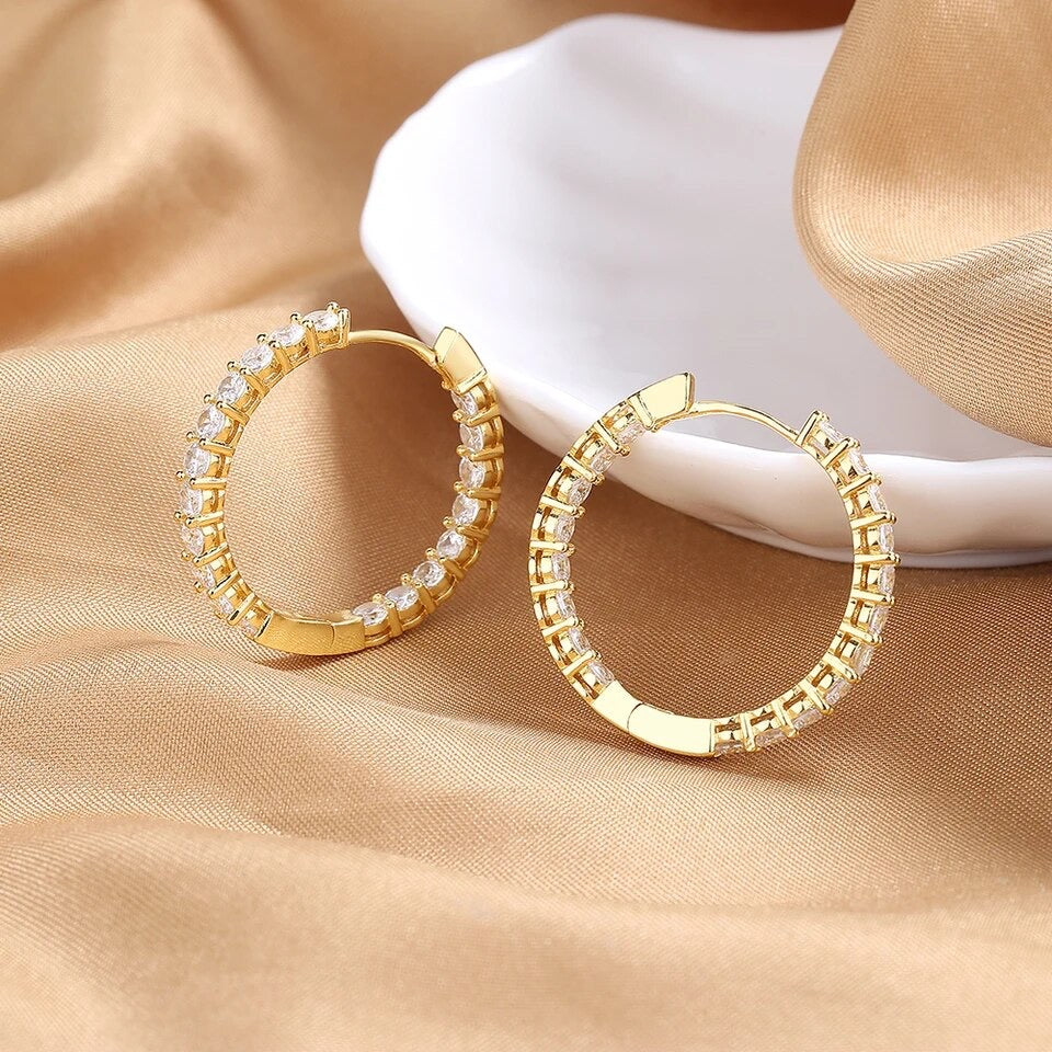 Platinum Diamond Hoops